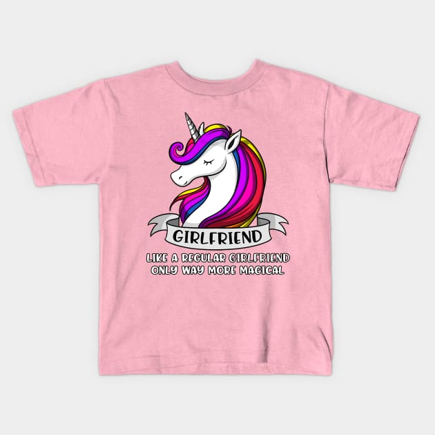 Unicorn Girlfriend Kids T-Shirt by underheaven